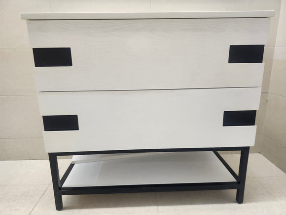 Vida Turin 37" White/Black Vanity with Countertop Combo (as is) m5 (Copy)