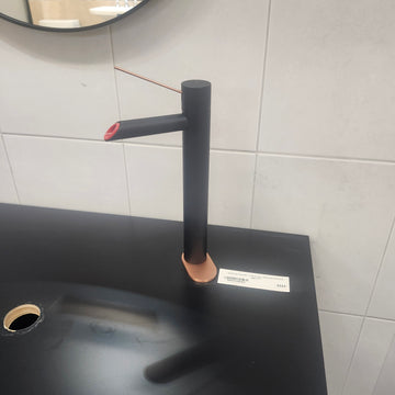 Rubi Kronos Single Hole Tall Bathroom Vanity Faucet MB/CPR RKR11XB Floormodel Clearance As is (H20)