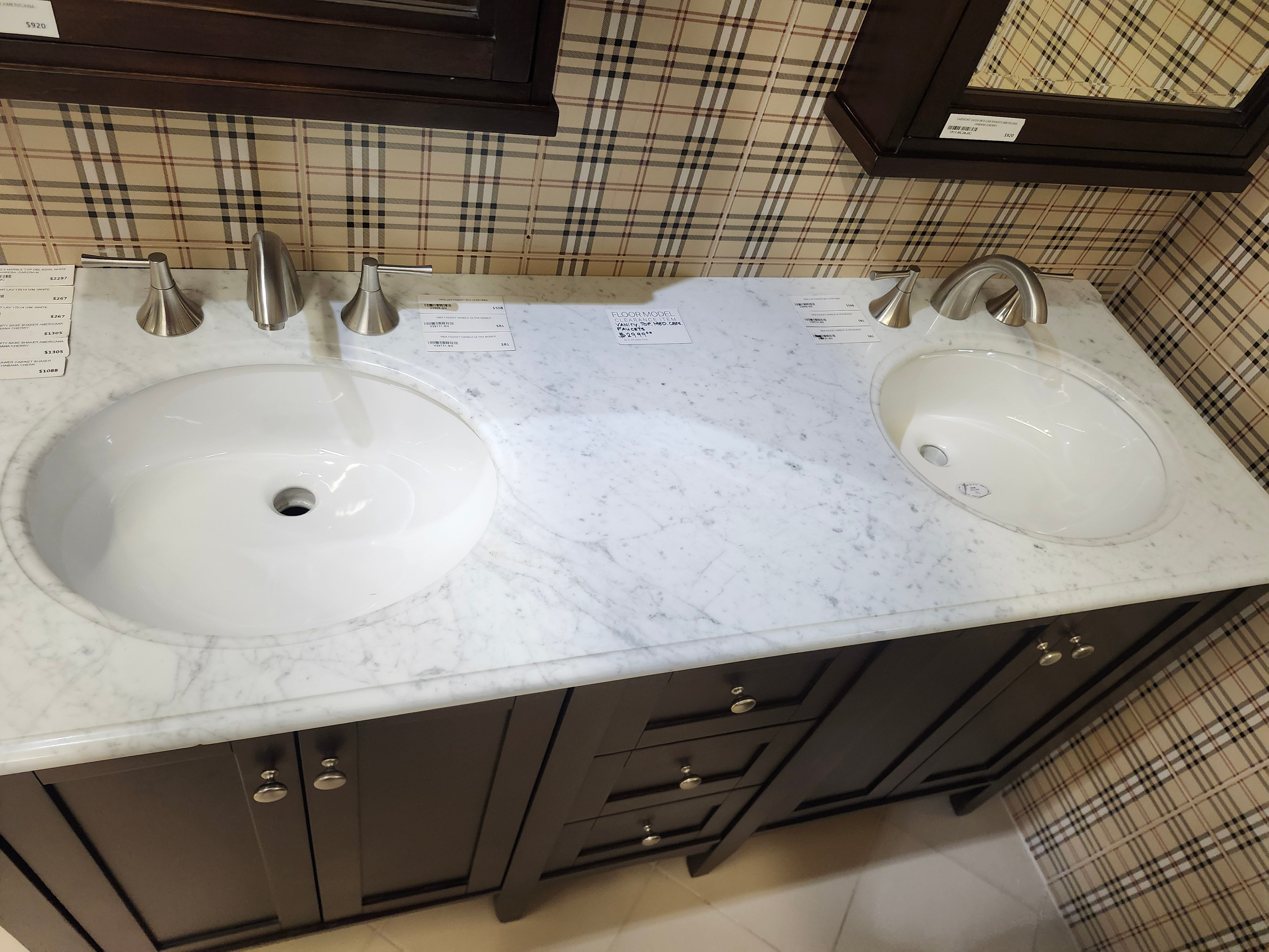 60" Fairmont Vanity & Countertop Combo with Medicine Cabinets and Faucets (as is)