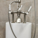 Bathtub Tub Filler Brushed Nickle with hand held shower head Floor model as is no valve included M8-4