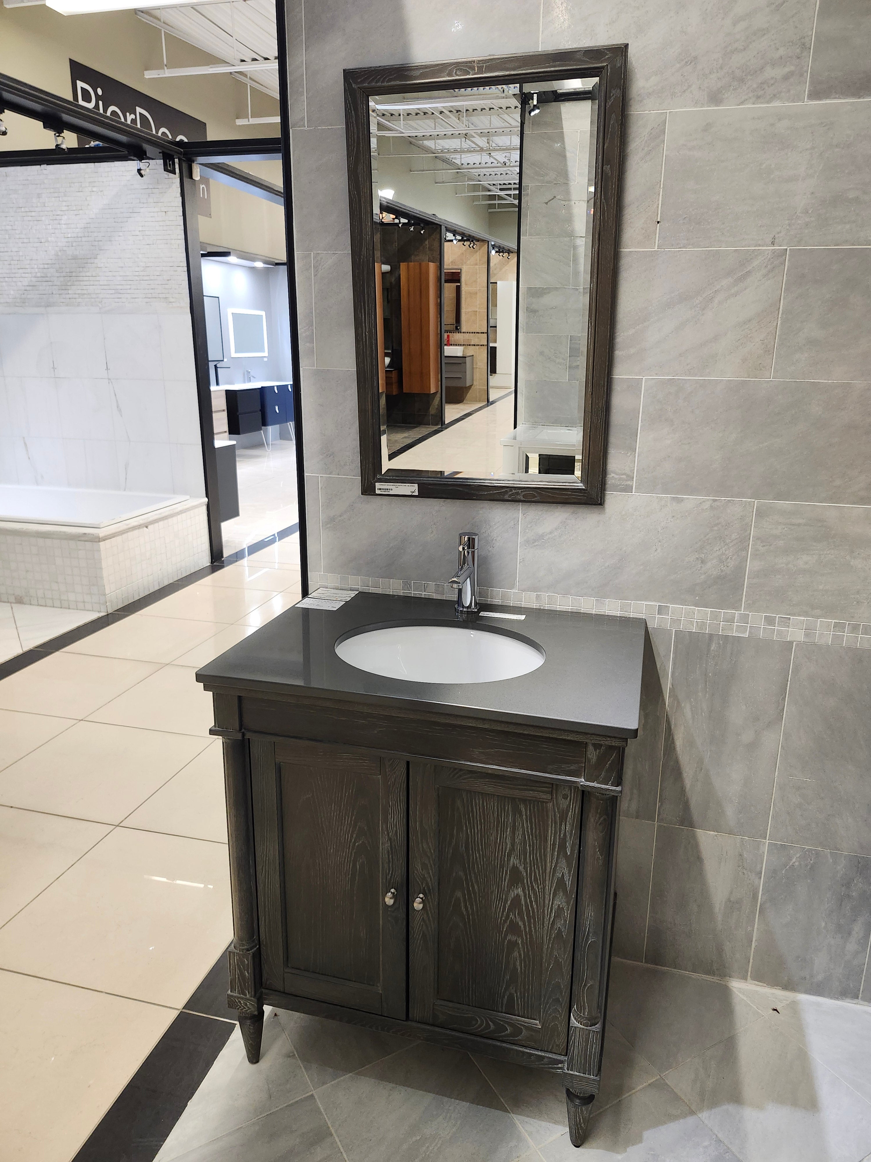30" Fairmont Design & Countertop Combo with Mirror (as is)