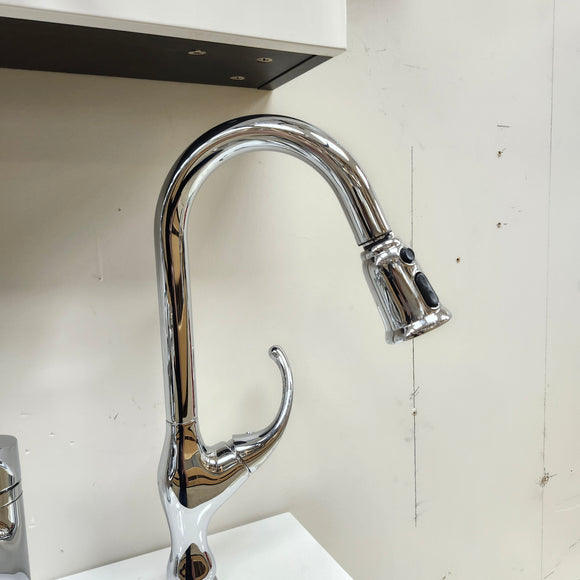 Vida Kitchen Gneck Faucet with Extending Faucet Head Chrome Floormodel Clearance As Is