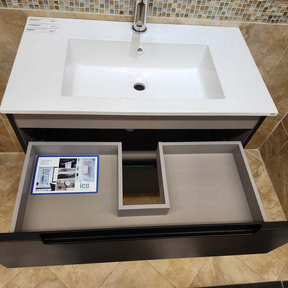 Ico 31 x 18 Coda Wallmount Vanity With Countertop Sink Combo Floormodel Clearance Sold As Is (H10)