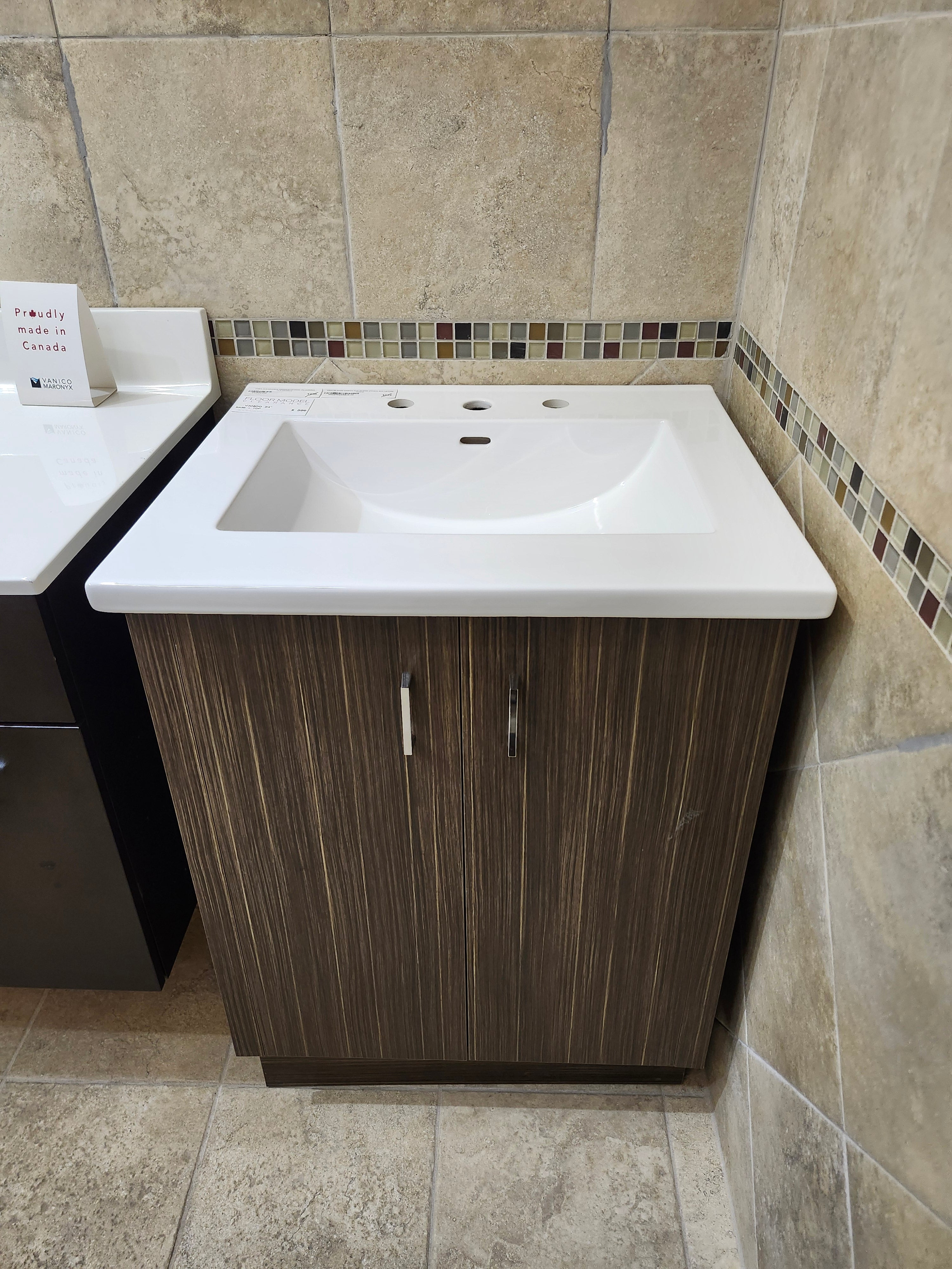 24" Vanico Vanity & Countertop Combo (as is)