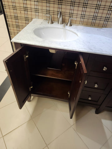 60" Fairmont Vanity & Countertop Combo with Medicine Cabinets and Faucets (as is) k3 - 0