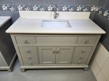Vida 48" Riverfield Vanity and Countertop Combo Light Grey (as is) j10