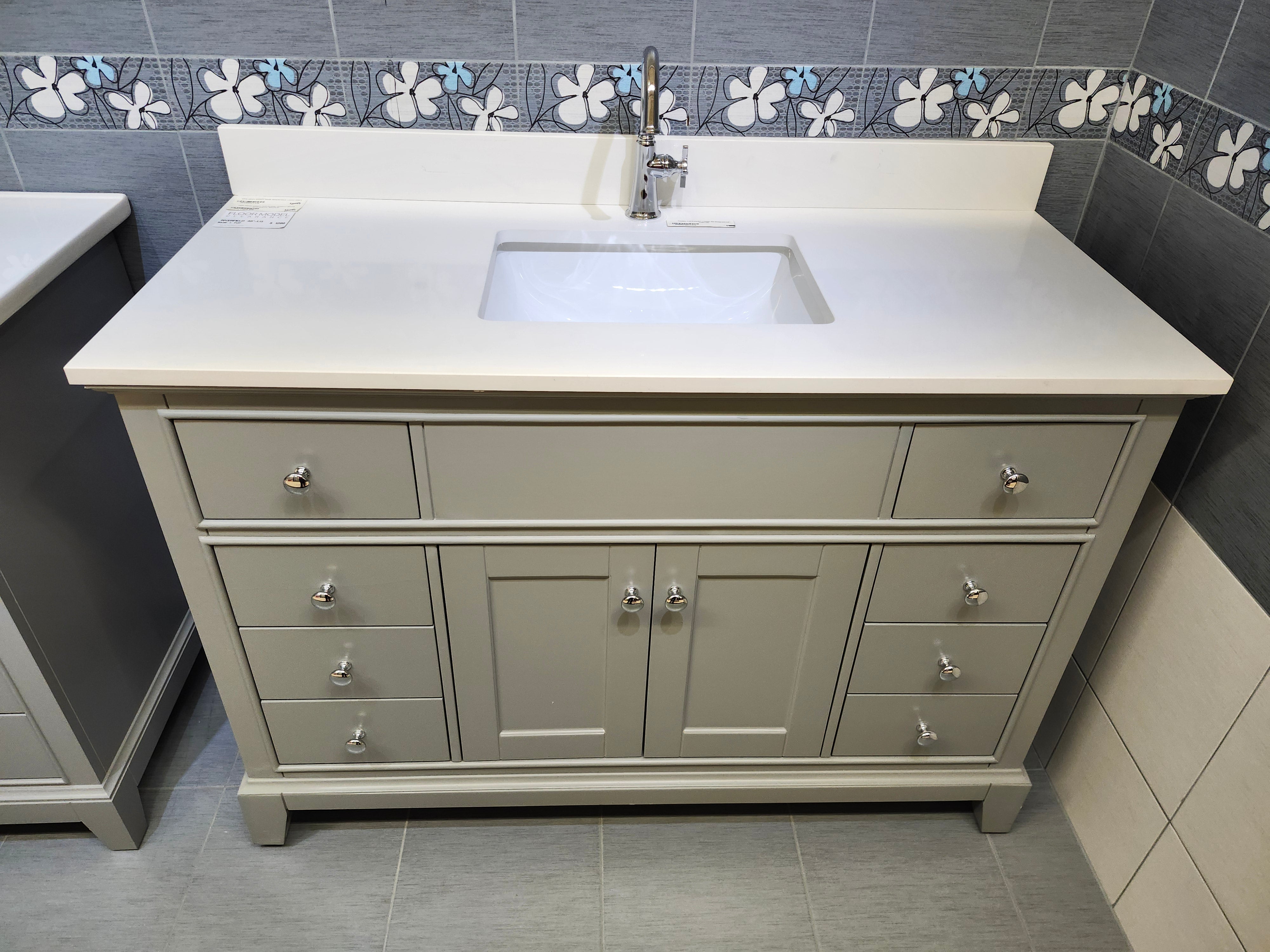 Vida 48" Riverfield Vanity and Countertop Combo Light Grey (as is) - 0
