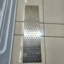 60 x 32 White Acrylic Shower Base With Drain Cover Brushed Nickel Floormodel As is i15-4