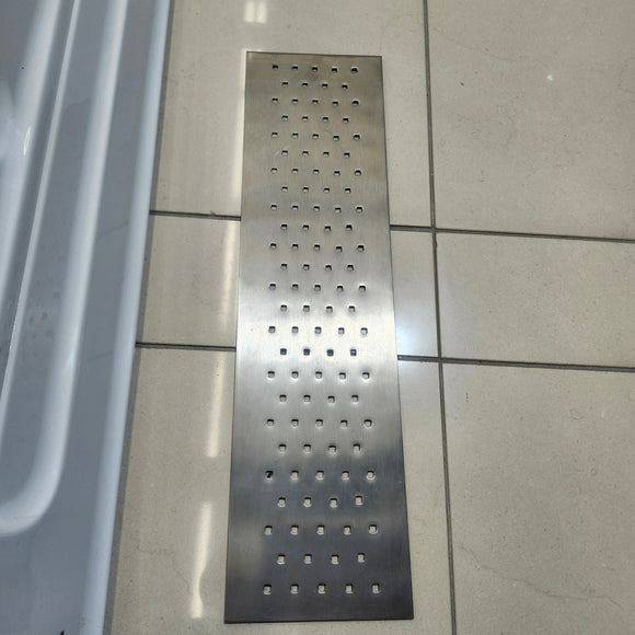 60 x 32 White Acrylic Shower Base With Drain Cover Brushed Nickel Floormodel As is i15