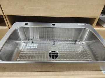 Verity® 33" x 20" x 8" top-mount apron-front single-bowl countertop kitchen sink with 2 hole  K-3084 Floormodel Clearance As is - 0