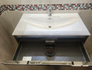 35" Cosmo Sepia Wall Vanity with Countertop Combo (as is) g9-5