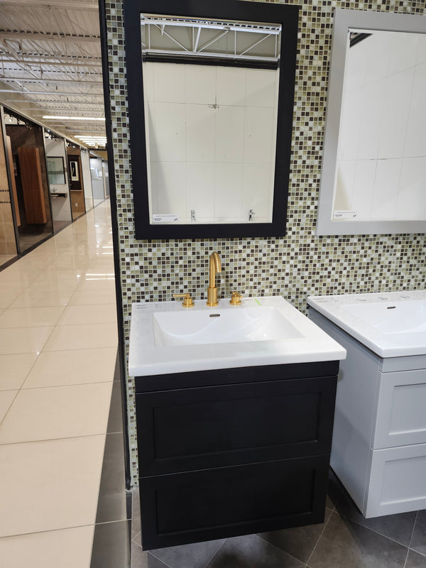 24" Dezign Market Shaker Vanity & Countertop Combo with Mirror (as is)