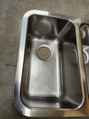 Blanco Performa 21 Inch Undermount Double Bowl Bar Sink with 18 Gauge 304 Series Stainless Steel and Sound Deadening Insulation Floormodel Clearance As Is 513640-2