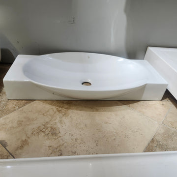Rubi Xian 27 x 15 Oval Bathroom Vessel Sink Floormodel Clearance as is i15 - 0
