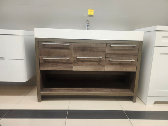 47" Vero Tobacco Vanity with Double Countertop Combo (as is)