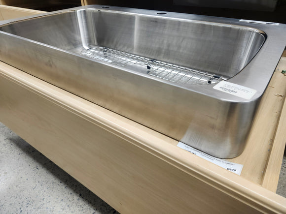 Verity® 33" x 20" x 8" top-mount apron-front single-bowl countertop kitchen sink with 2 hole  K-3084 Floormodel Clearance As is