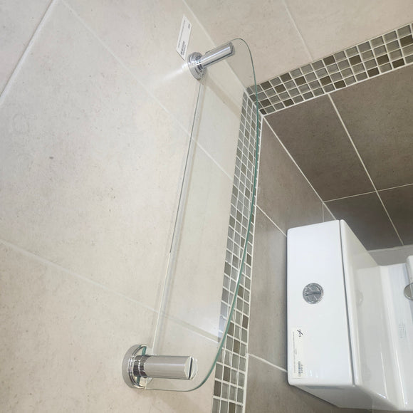 Rubinet H2O 21 Inch Glass Shelf Bathroom Accessory Floormodel As is Clearance Chrome (H19)