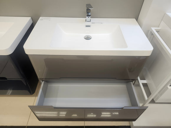36" Geo Urban Grey  Wall Vanity with Countertop Combo (as is)