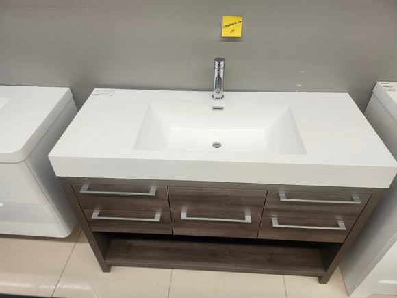 47" Vero Tobacco Vanity with Double Countertop Combo (as is)