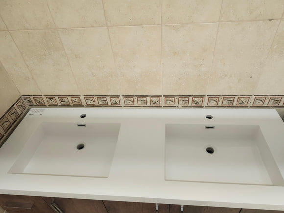 60" Aura Rosewood Art Vanity with Double Countertop Combo (as is)