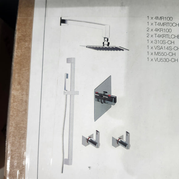 Rubinet Custom Shower Kit Floormodel Clearance New in Box Chrome/Black Finish (204)