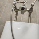 Bathtub Tub Filler Brushed Nickle with hand held shower head Floor model as is no valve included M8-5