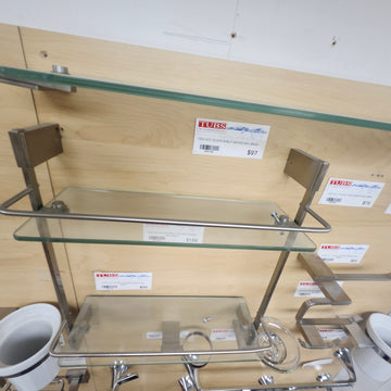 Vida 940 Series Double Glass Shelf Bathroom Accessory Floormodel Sold As is - 0