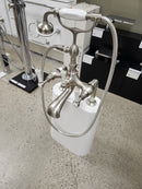 Bathtub Tub Filler Brushed Nickle with hand held shower head Floor model as is no valve included-1
