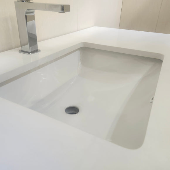 48" Aura Glossy White Plato Vanity with Countertop Combo (as is) J12