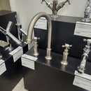 Hansgrohe Axor Series 3 Hole Single Faucet Montreux 8cc Cross Handles Brush Nickel Floomodel Clearance as is-1