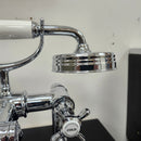 Hansgrohe Axor Series Tub Filler Faucet Montreux Cross Handles Chrome Floormodel Clearance as is Includes Hand Held Shower Head-3
