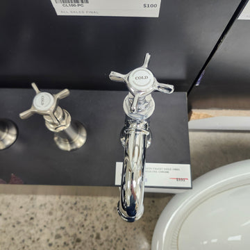 Hansgrohe Axor Series Single 1 Hole Single Pantry Faucet Montreux Cross Handle Chrome Floormodel Clearance as is - 0