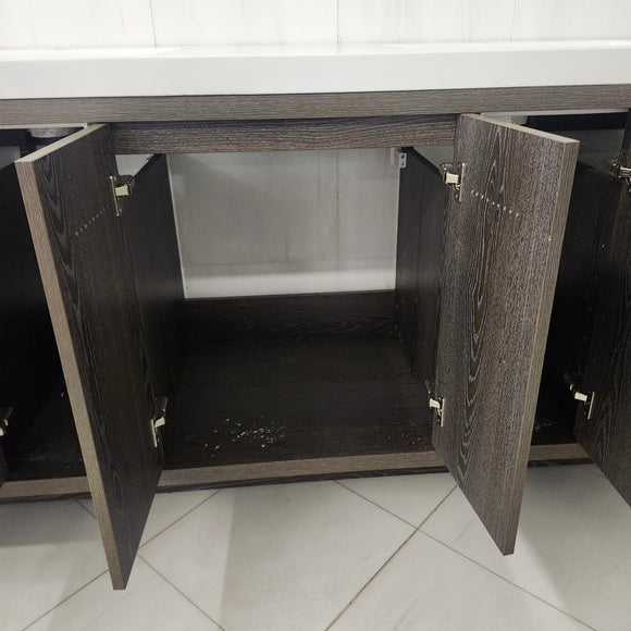 Vida Deco York 71 x 21 Vanity and Aura Countertop Sink Combo No handles Floormount Clearance as is L1
