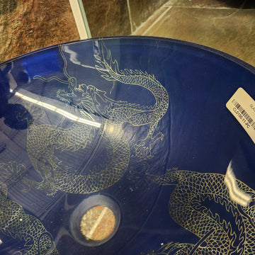 Tempered Glass Vessel Sink Decorative Dragons Floormodel Clearance As is m7 - 0