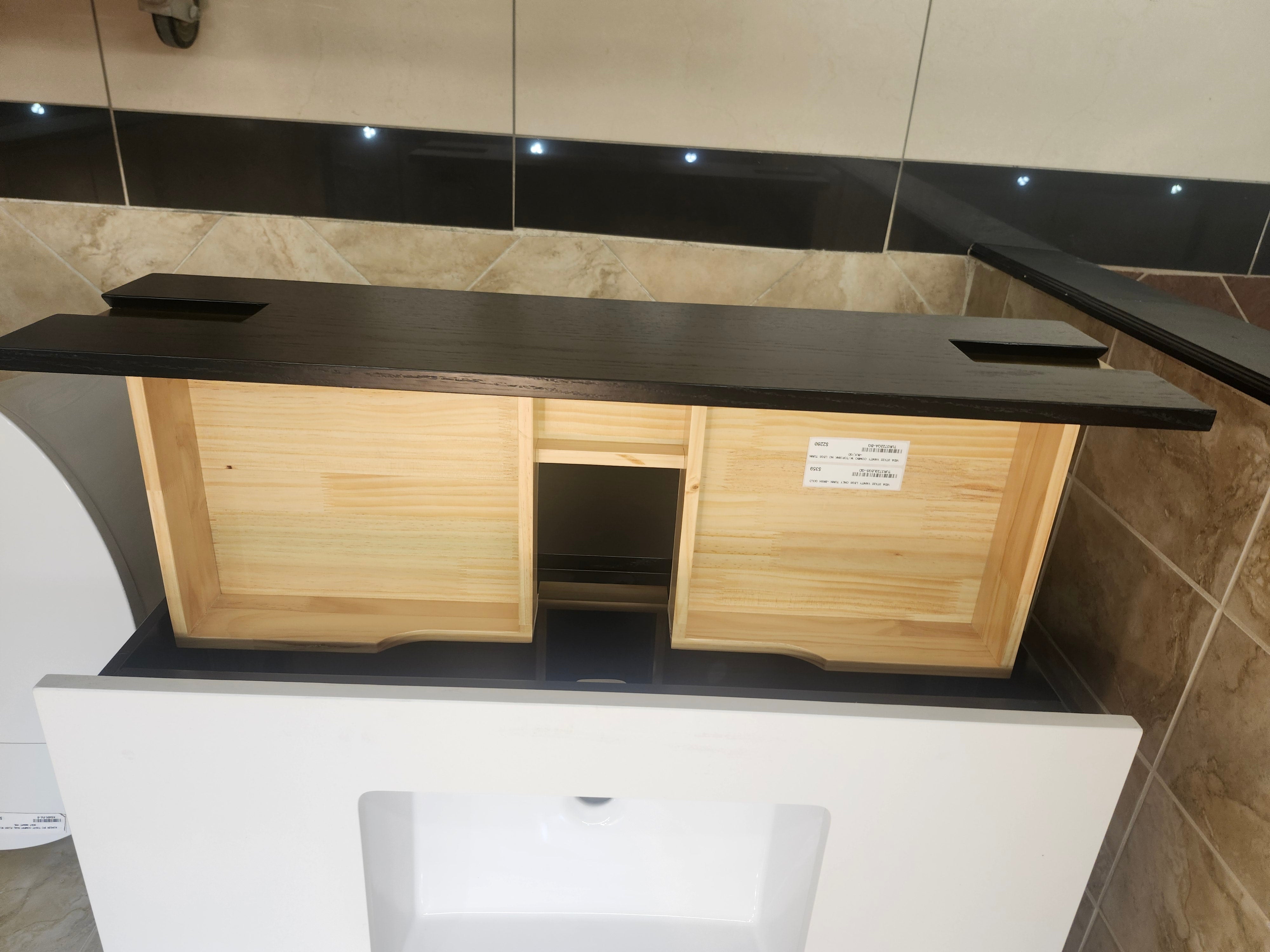 Vida Turin 37" Black/Gold Vanity with Countertop Combo (as is)