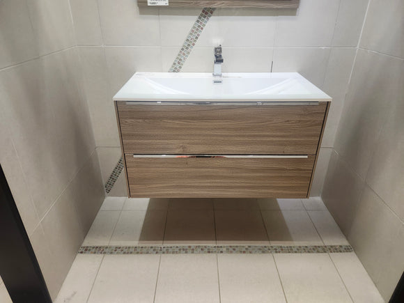 35" Cosmo Shadow Wall Vanity with Countertop Combo (as is)