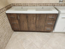 60" Aura Rosewood Art Vanity with Double Countertop Combo (as is)-1