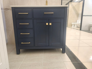 36" Laurel Navy Vanity and Countertop Combo (as is) - 0