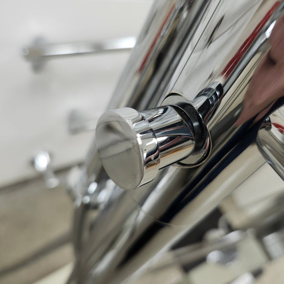 Vida V-Style Floormount Tub Filler with Hand Held Shower Head and Round Handle Floormodel Clearance as Is