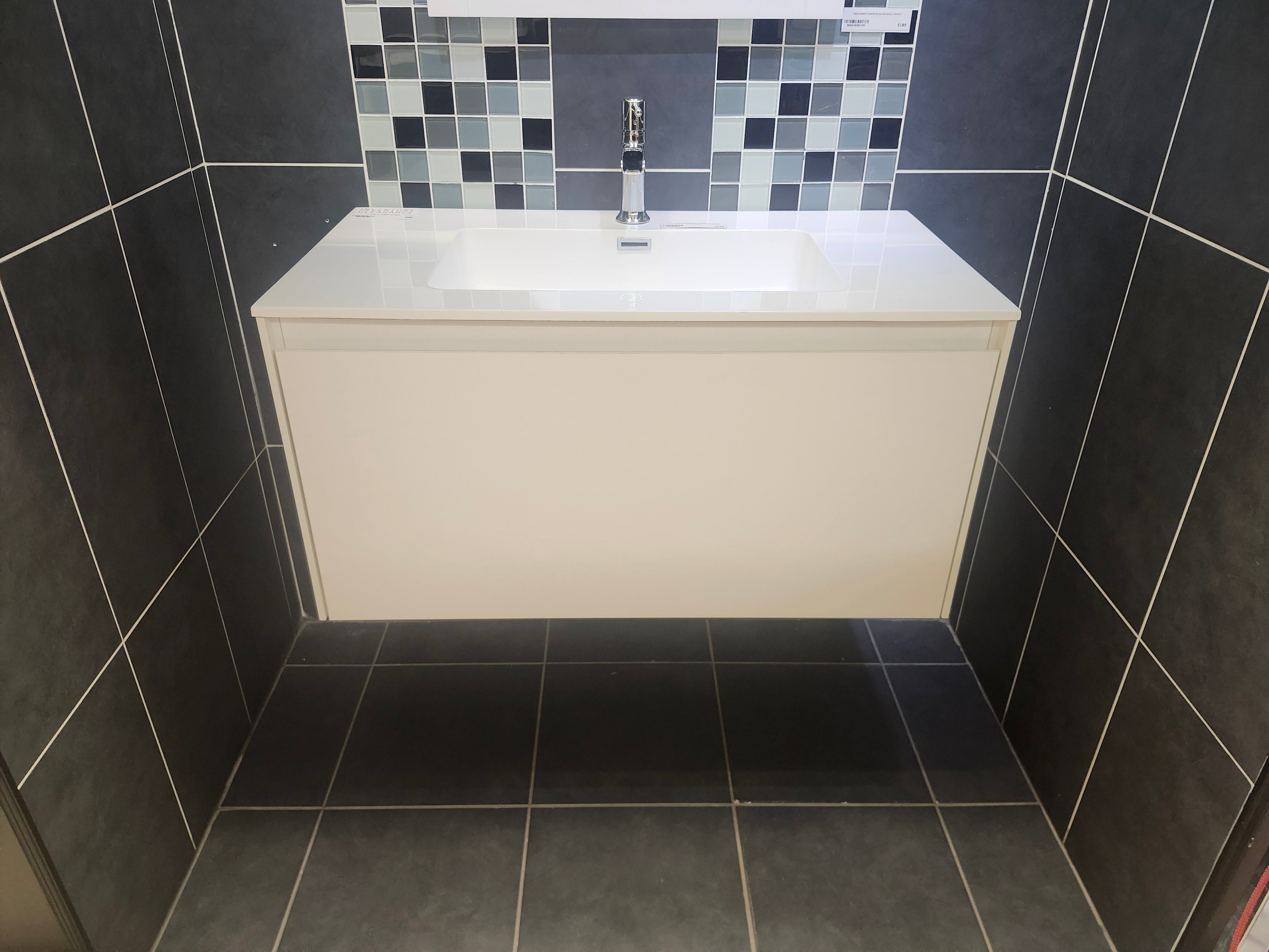 35" Espa Mica Wall Vanity with Countertop Combo (as is)