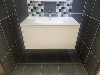 35" Espa Mica Wall Vanity with Countertop Combo (as is)