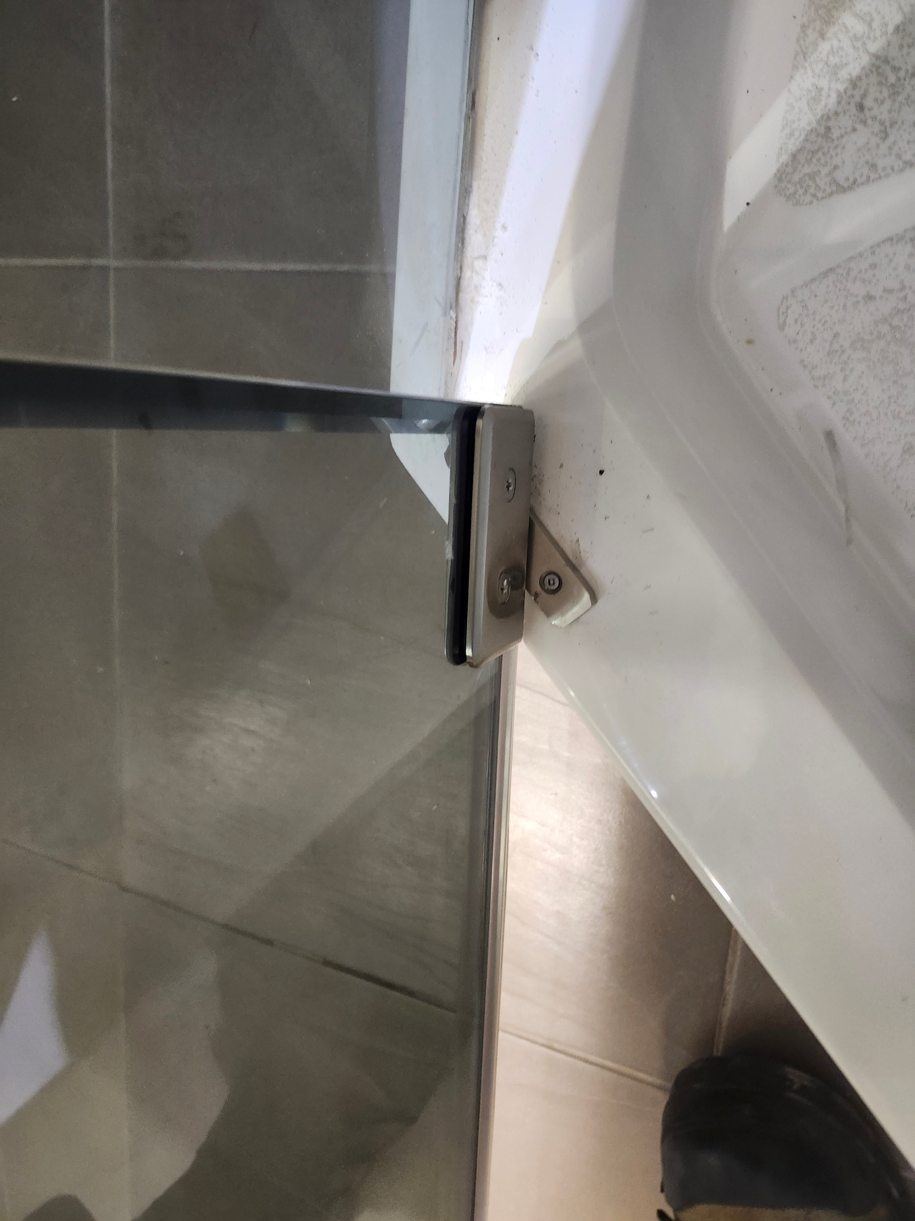 D&M Neo Angle Shower Door and Shower Base Combo (as is)