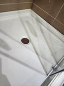 Maax 36" shower door square corner and vida shower base combo (as is)-4