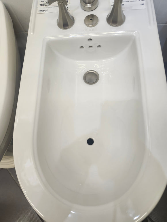 Kohler Memoirs White Bidet with Brush Nickel Hardware (as is)