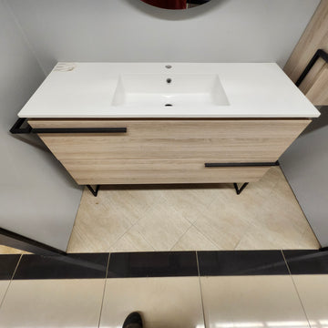 Ico Accent 48 x 21 Bathroom Vanity, Legs, Mirror, Linen and Countertop Sink Combo Sold As is Floormodel Clearance (H12) - 0