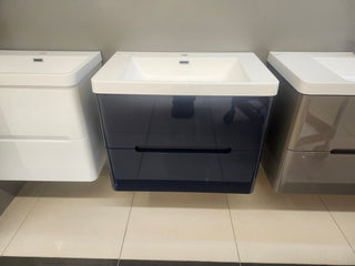 30" Geo Navy Wall Vanity with Countertop Combo (as is)