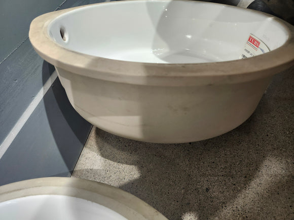 Kohler Undermount Lavatory 14 Inch Round Vertcyl White Floormodel Clearance As is