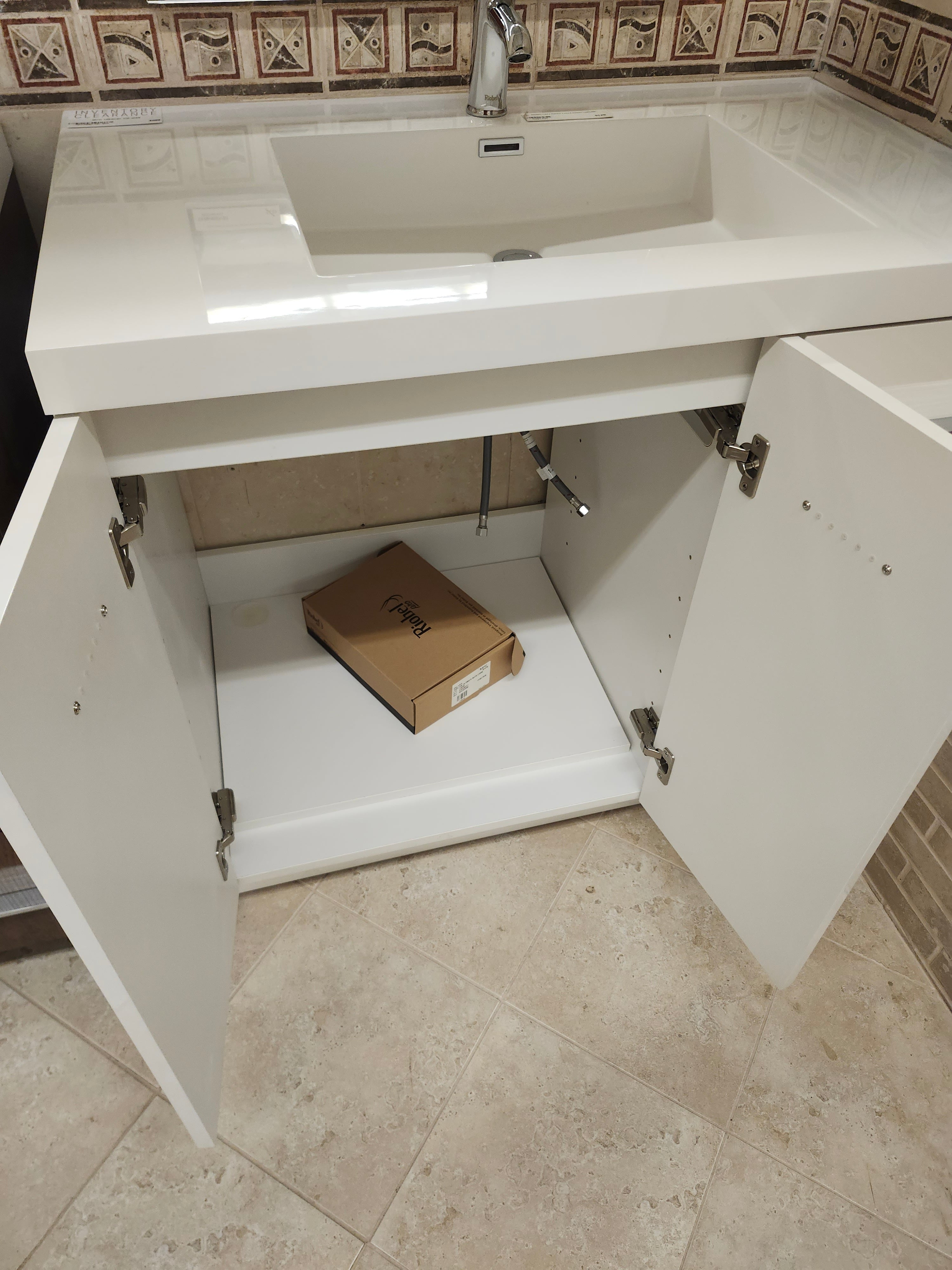 36" Aura Glossy White Art Right Hand Vanity with Countertop Combo (as is)