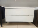 47" Geo Glossy White  Wall Vanity with Countertop Combo (as is) left of g-2