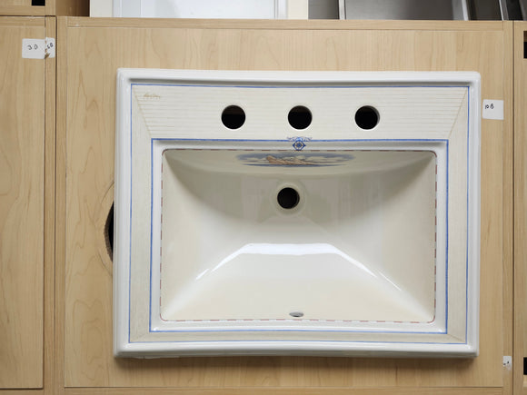 Kohler Limited Edition 22 3/4 x 18 Collection Printed Bathroom Drop In Sink Close Reach Memoirs Design Floormodel Clearance